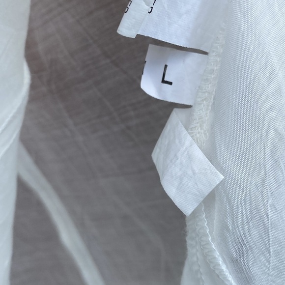 Fantazia Women’s Sheer White Button Shirt Size L - Picture 10 of 10